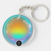 Modern sterrenbeeld Tweelingen Quote Air Element Sleutelhanger (Achterkant)