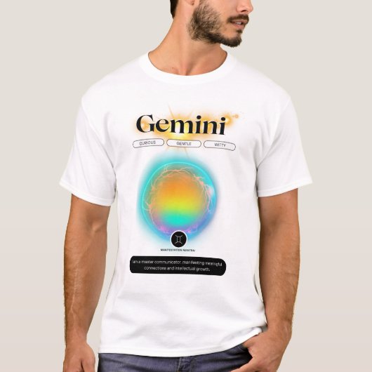 Modern sterrenbeeld Tweelingen Quote Air Element T-shirt (Voorkant)