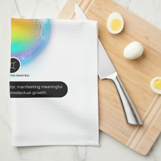 Modern sterrenbeeld Tweelingen Quote Air Element Theedoek (Quarter Fold)