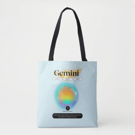Modern sterrenbeeld Tweelingen Quote Air Element Tote Bag (Voorkant)