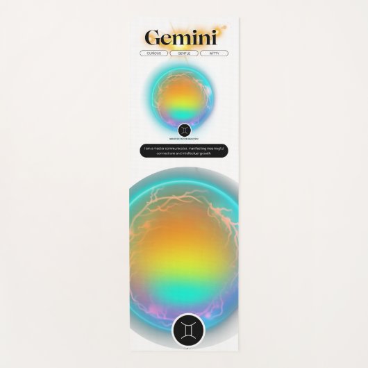 Modern sterrenbeeld Tweelingen Quote Air Element Yogamat (Voorkant)