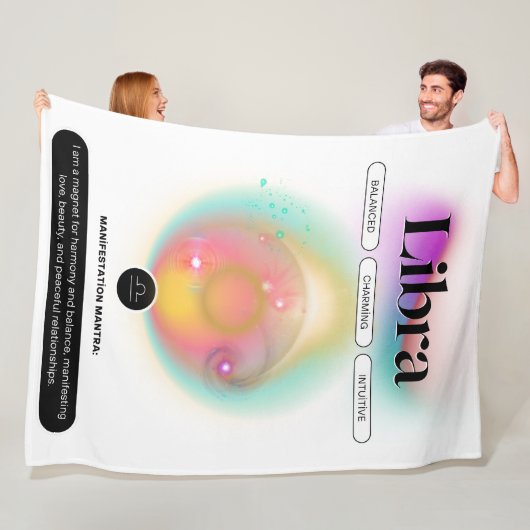 Modern sterrenbeeld Weegschaal Quote Air Element Fleece Deken (In situ)