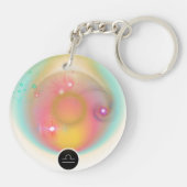 Modern sterrenbeeld Weegschaal Quote Air Element Sleutelhanger (Achterkant)