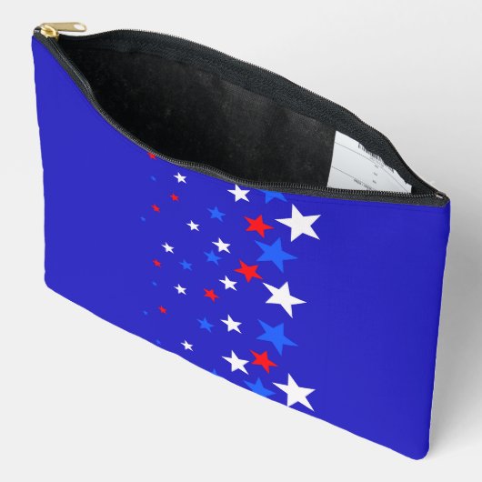 Modern sterrenpatroon in blauw, rood en wit etui (Open)