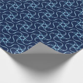 Modern Sterrenpatroon Uniek Trippy Koel Navyblauw Cadeaupapier (Hoek)