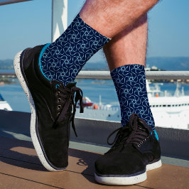 Modern Sterrenpatroon Uniek Trippy Koel Navyblauw Sokken