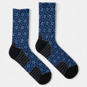 Modern Sterrenpatroon Uniek Trippy Koel Navyblauw Sokken (Rechts)