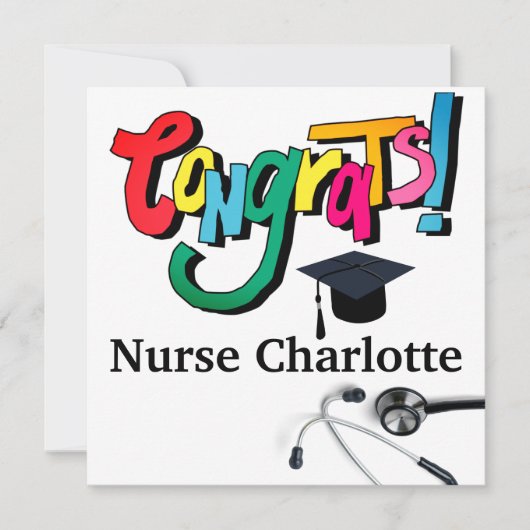 Modern Stethoscoop zurse Afstuderen-kaart (Voorkant)