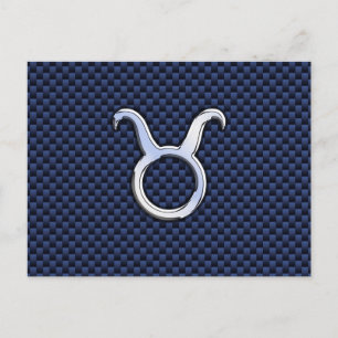Modern Stier Sterrenbeeld Blauwe Koolstofvezel Pri Briefkaart
