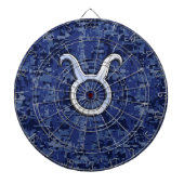 Modern Stier Zodiac Sterrenbeeld Marineblauwe Digi Dartbord (Voorkant)