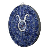 Modern Stier Zodiac Sterrenbeeld Marineblauwe Digi Dartbord (Voorkant Rechts)
