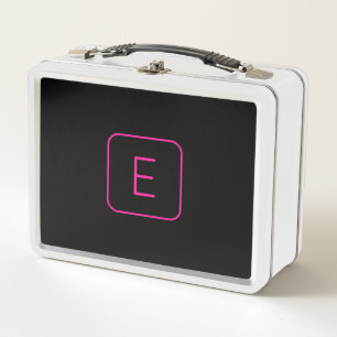 Modern Stijl Initiaal Monogram Roze & Zwart