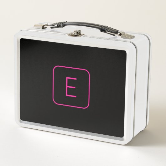 Modern Stijl Initiaal Monogram | Roze & Zwart (Voorkant)