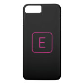 Modern Stijl Initiaal Monogram | Roze & Zwart Case-Mate iPhone Case (Achterkant)