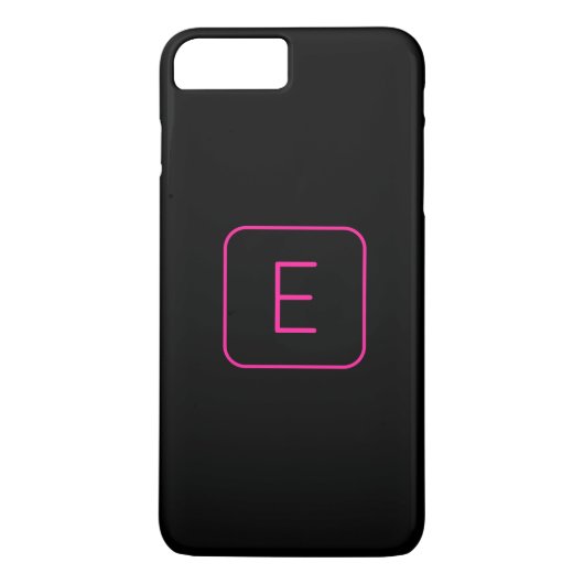 Modern Stijl Initiaal Monogram | Roze & Zwart Case-Mate iPhone Case (Achterkant)
