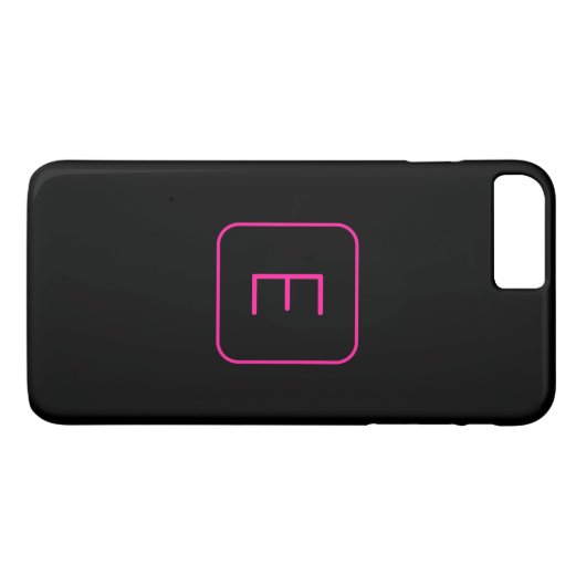 Modern Stijl Initiaal Monogram | Roze & Zwart Case-Mate iPhone Case (Achterkant (Horizontaal))