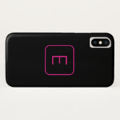 Modern Stijl Initiaal Monogram | Roze & Zwart Case-Mate iPhone Case (Achterkant (horizontaal))