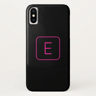 Modern Stijl Initiaal Monogram Roze & Zwart Case-Mate iPhone Case