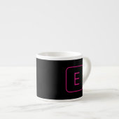 Modern Stijl Initiaal Monogram | Roze & Zwart Espresso Kop (Voorkant rechts)