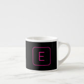 Modern Stijl Initiaal Monogram | Roze & Zwart Espresso Kop (Rechts)