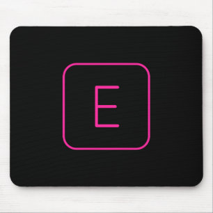 Modern Stijl Initiaal Monogram Roze & Zwart Muismat