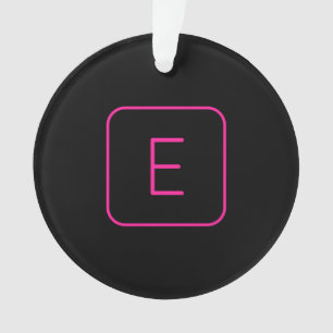 Modern Stijl Initiaal Monogram   Roze & Zwart Ornament