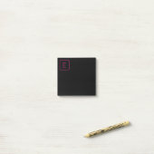 Modern Stijl Initiaal Monogram | Roze & Zwart Post-it® Notes (Op bureau)