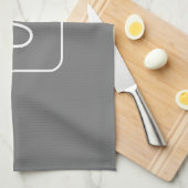 Modern Stijl Initiaal Monogram | Wit & Grijs Theedoek (Quarter Fold)