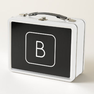 Modern Stijl Initiaal Monogram   Wit & Zwart
