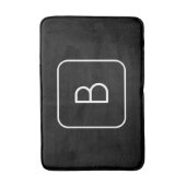 Modern Stijl Initiaal Monogram | Wit & Zwart Badmat (Voorkant Verticaal)