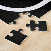Modern Stijl Initiaal Monogram | Wit & Zwart Legpuzzel (Zijkant)