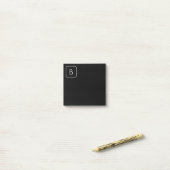 Modern Stijl Initiaal Monogram | Wit & Zwart Post-it® Notes (Op bureau)
