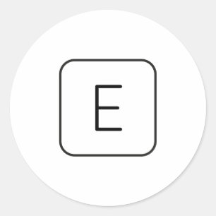Modern Stijl Initiaal Monogram Wit & Zwart Ronde Sticker