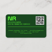 Modern stijl professioneel groen contrast visitekaartje (Voorkant)