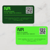 Modern stijl professioneel groen contrast visitekaartje (Voorkant / Achterkant)