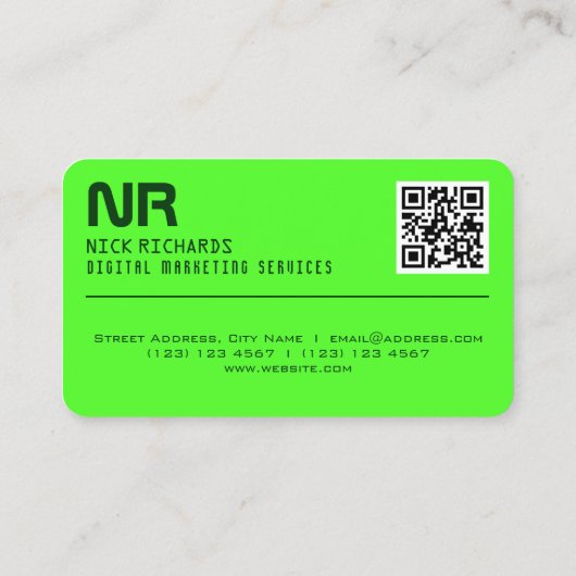 Modern stijl professioneel groen contrast visitekaartje (Achterkant)