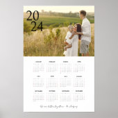 Modern & Stijlvol 2024 Volledig Jaar 1 Fotokalende Poster (Voorkant)