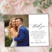 Modern stijlvol 2 foto bruiloft dank u kaart