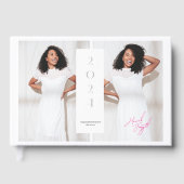 Modern stijlvol | 3 Foto Monogram Afstuderen Gastenboek (Voorkant)