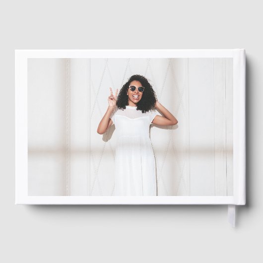 Modern stijlvol | 3 Foto Monogram Afstuderen Gastenboek (Achterkant)