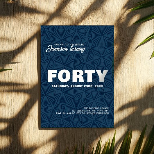 Modern stijlvol | 40e verjaardag foto kaart