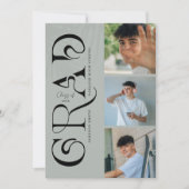 Modern stijlvol 4 foto Afstuderen Kaart (Voorkant)