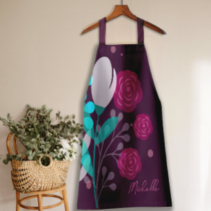 Modern Stijlvol, aangepast Schort in Floral Script