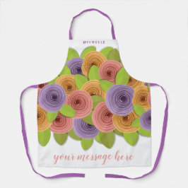 Modern Stijlvol, aangepast Schort in Floral Script