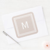 Modern stijlvol, aangepast zwart monogram vierkante sticker (Envelop)