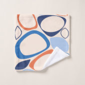 Modern stijlvol abrikozenblauw crème Abstract patr Bad Handdoek (Wasdoekje)