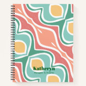 Modern Stijlvol Abstract Mint Green Spiral Notitie Notitieboek (Voorkant)