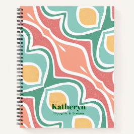Modern Stijlvol Abstract Mint Green Spiral Notitie Notitieboek