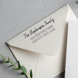 Modern stijlvol adres voor familienaam Return Zelfinktende Stempel