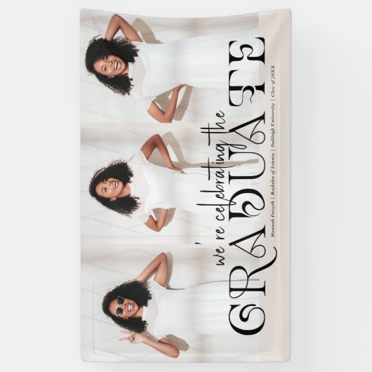 Modern stijlvol | Afstuderen 3 Foto Spandoek (Verticaal)